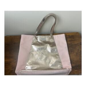 Jimmy Choo Parfums Pink & Silver Metallic Tote Bag Large Shopper